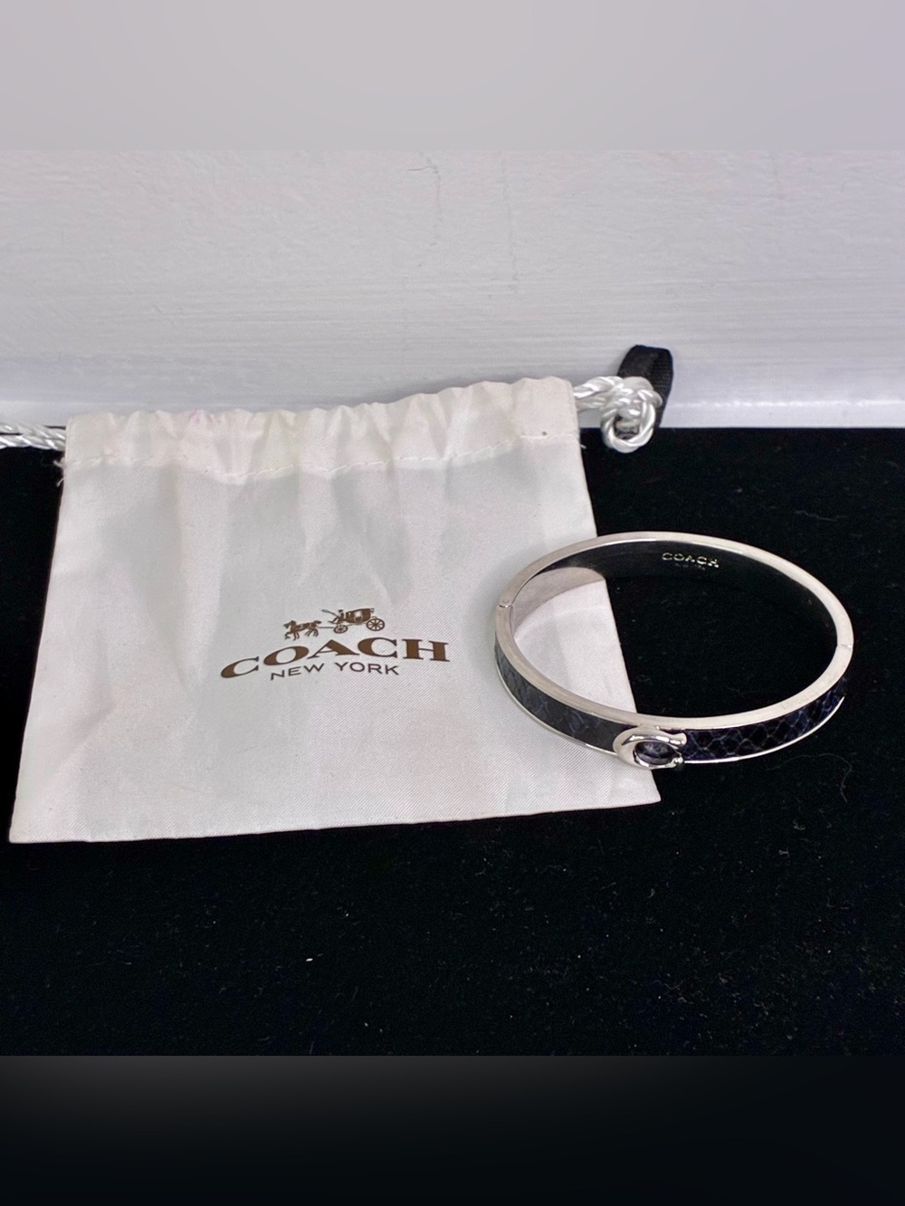 Coach Signature "C" Logo Hinged Bangle Bracelet